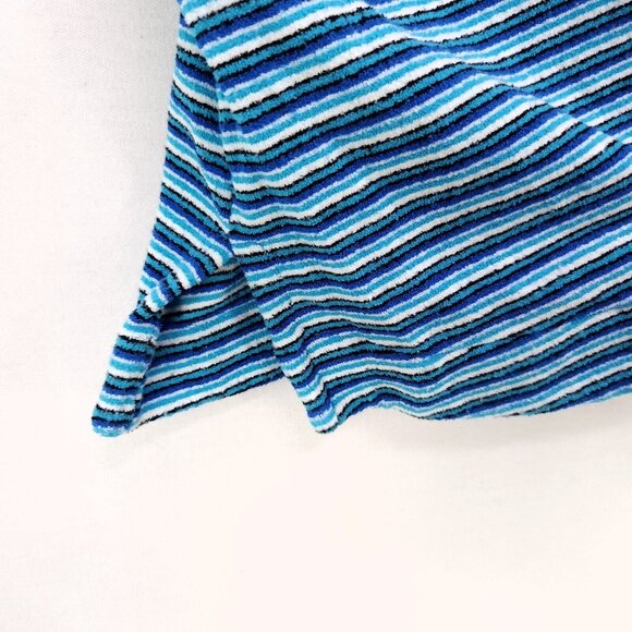 Frankies Bikinis Terry Shirt Mini Skirt Set Blue Button Up Sizes Medium Large - Picture 14 of 16